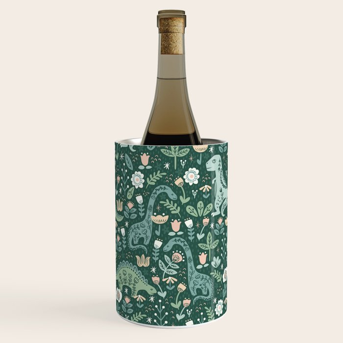 Folk Floral Dinosaur Wine Chiller Gallery Image 2