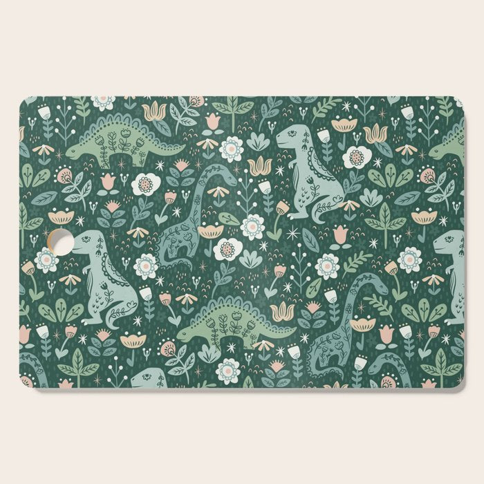 Folk Floral Dinosaur Cutting Board Gallery Image 1
