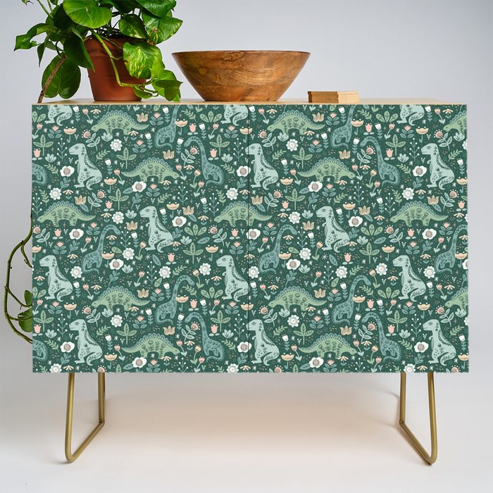 Folk Floral Dinosaur Credenza Gallery Image 1