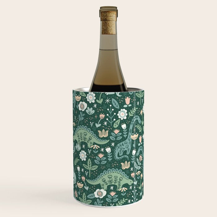 Folk Floral Dinosaur Wine Chiller Gallery Image 3