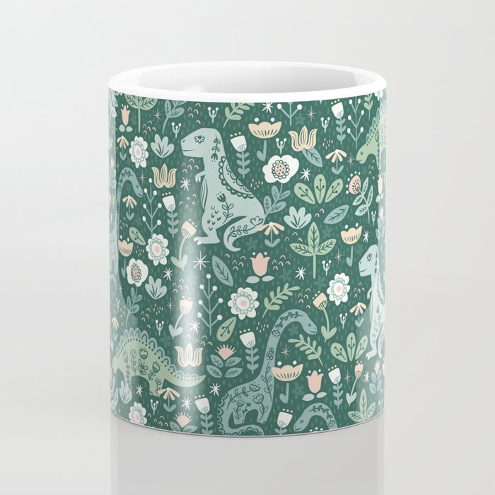 Folk Floral Dinosaur Coffee Mug Gallery Image 4