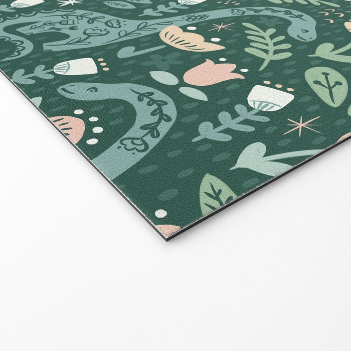 Folk Floral Dinosaur Welcome Mat Gallery Image 2