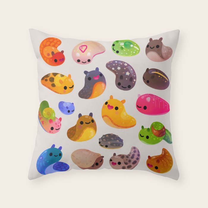 Land slug - bright Throw Pillow Gallery Image 6
