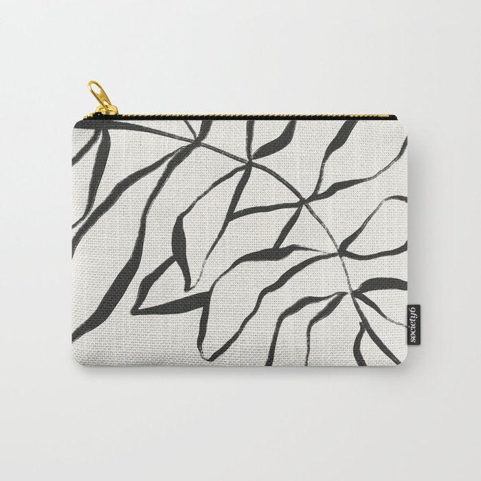 Minimal Line Leaves #1 Carry All Pouch Gallery Image 1