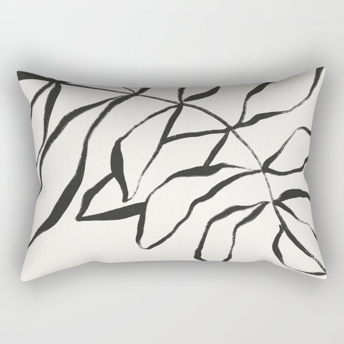 Minimal Line Leaves #1 Rectangular Pillow Gallery Image 2