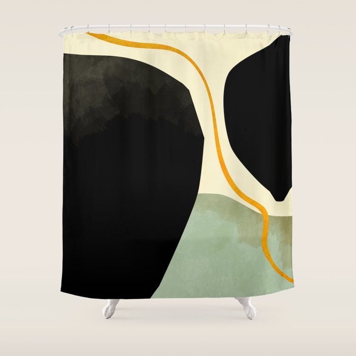 shapes organic mid century modern Shower Curtain Gallery Image 1