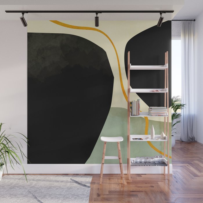 shapes organic mid century modern Wall Mural Gallery Image 1