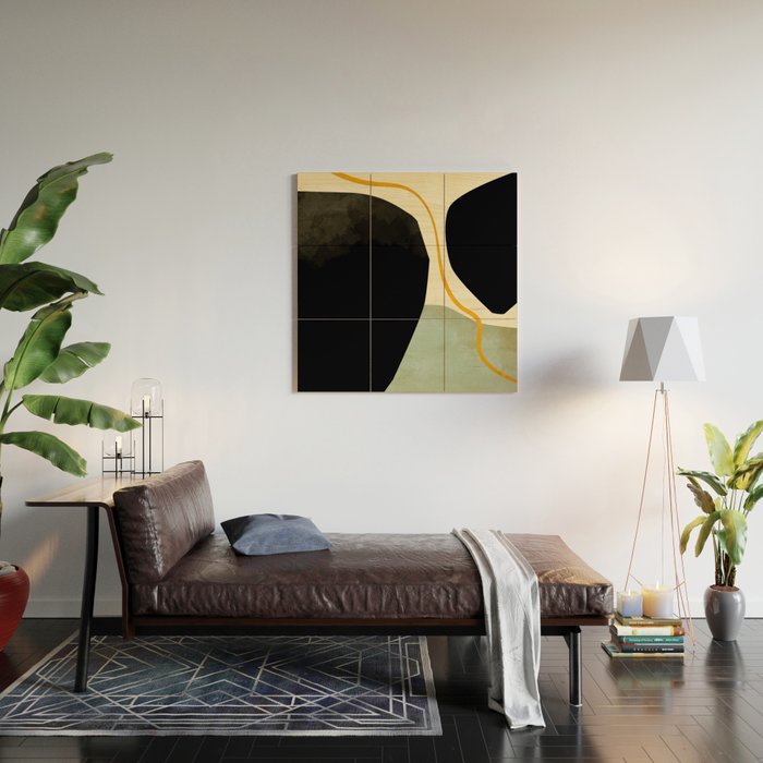 shapes organic mid century modern Wood Wall Art Gallery Image 2