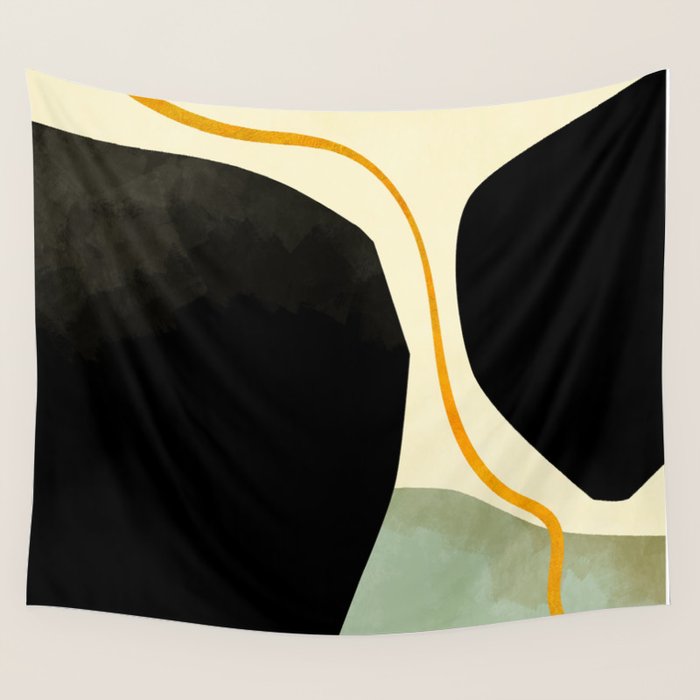 shapes organic mid century modern Wall Tapestry Gallery Image 4