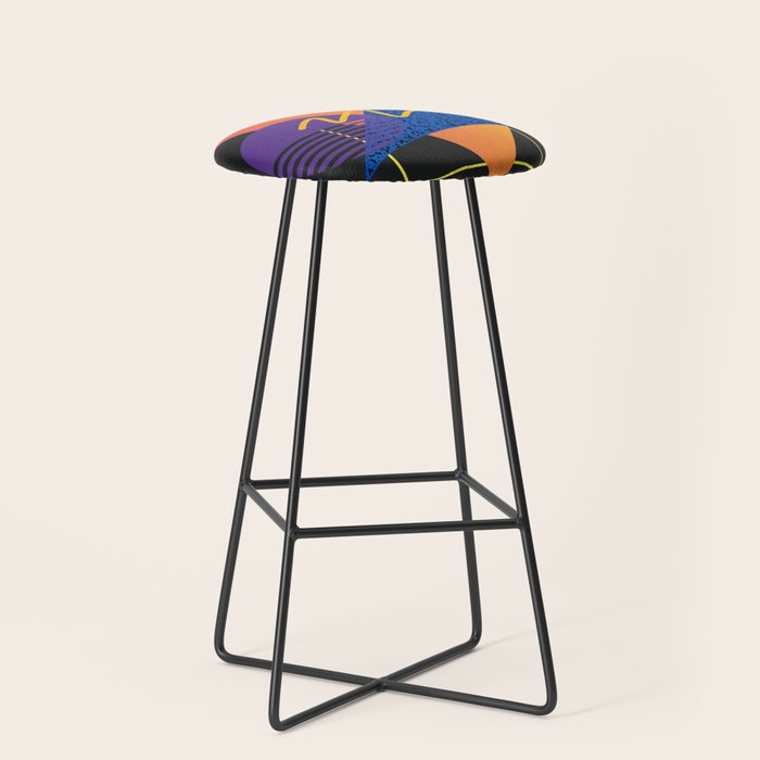 Memphis pattern 113 - 80s / 90s Retro Stool Gallery Image 1