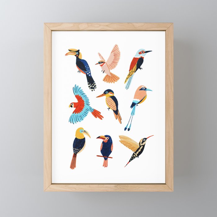 Tropical Jungle Birds Mini Art Print Gallery Image 1