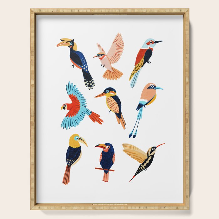 Tropical Jungle Birds Serving Tray Gallery Image 1
