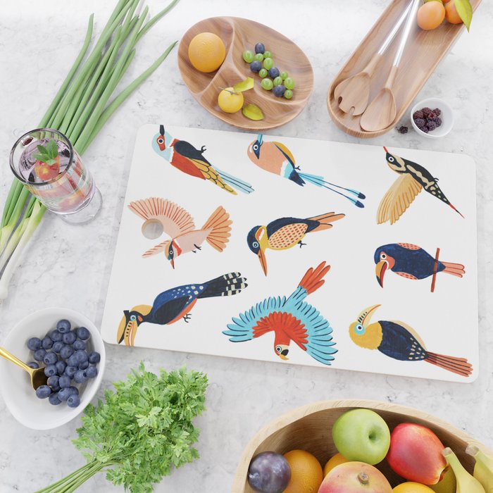 Tropical Jungle Birds Cutting Board Gallery Image 2