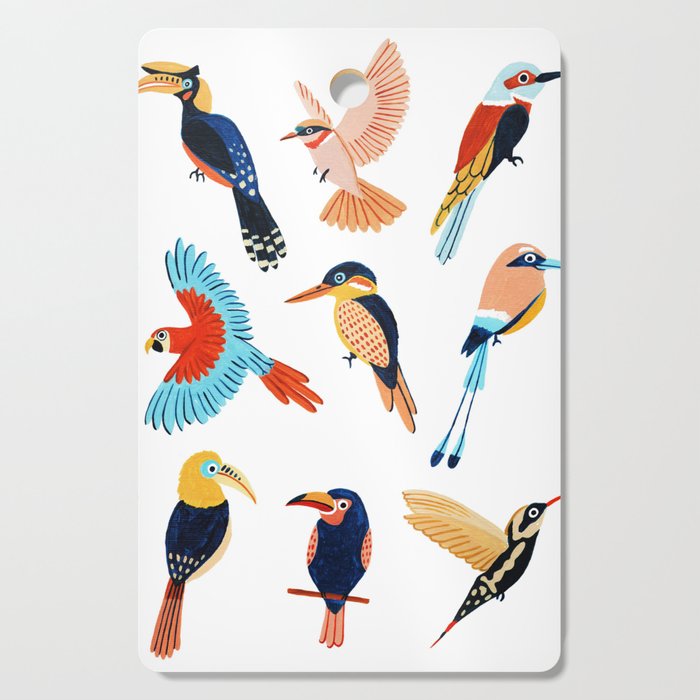 Tropical Jungle Birds Cutting Board Gallery Image 1