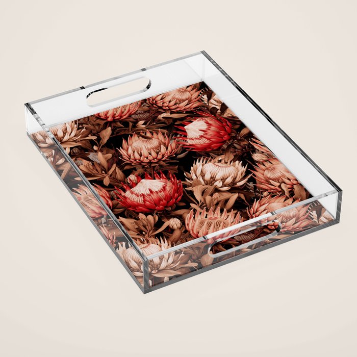 Protea Garden Night Acrylic Tray Gallery Image 1
