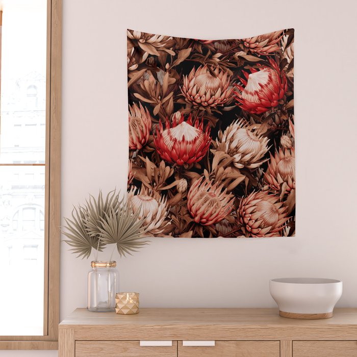 Protea Garden Night Wall Tapestry Gallery Image 2