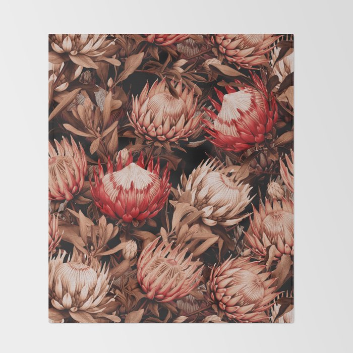 Protea Garden Night Throw Blanket Gallery Image 2