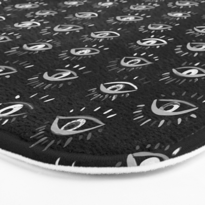 Evil Eye - Black and White Bath Mat Gallery Image 3