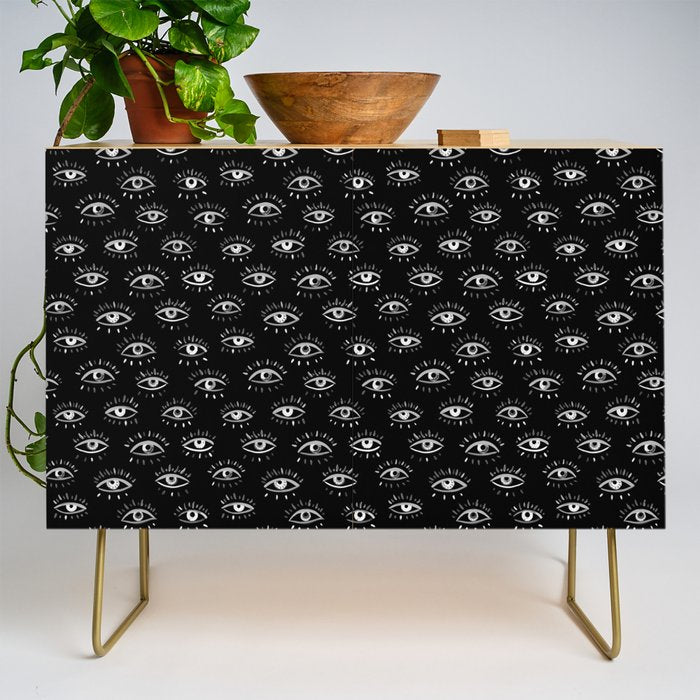 Evil Eye - Black and White Credenza Gallery Image 1