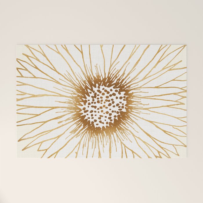 Gold Sunflower Drawing Welcome Mat Gallery Image 1