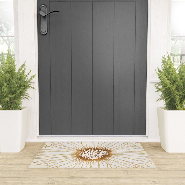 Gold Sunflower Drawing Welcome Mat Gallery Image 3
