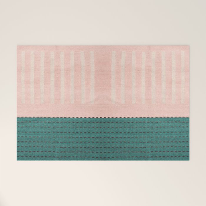 N28 - Anthropologie Traditional Moroccan Style Pink Texture Welcome Mat Gallery Image 1