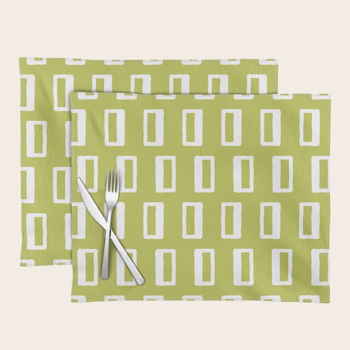 Chad Pattern Chartreuse 22 Placemat Gallery Image 1
