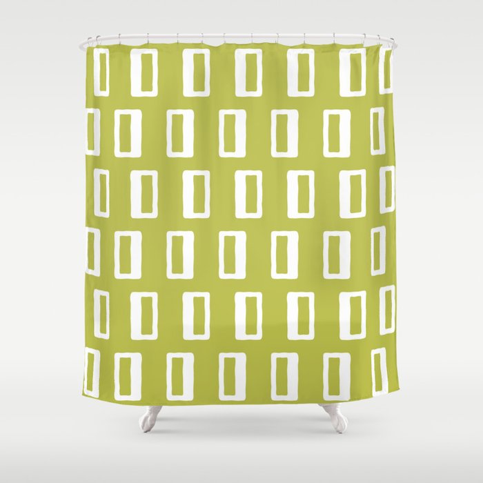 Chad Pattern Chartreuse 22 Shower Curtain Gallery Image 1