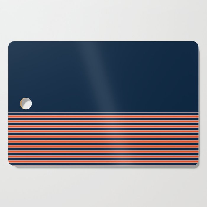 Minimal Indigo Orange Lines Cutting Board Gallery Image 1