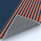 Minimal Indigo Orange Lines Rug Gallery Image 4