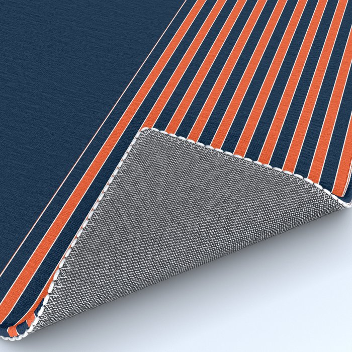 Minimal Indigo Orange Lines Rug Gallery Image 4