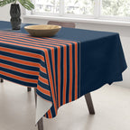 Minimal Indigo Orange Lines Tablecloth Gallery Image 3