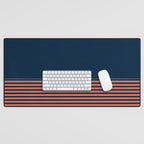 Minimal Indigo Orange Lines Desk Mat Gallery Image 1
