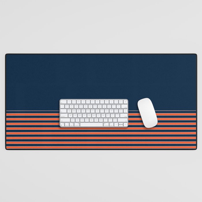 Minimal Indigo Orange Lines Desk Mat Gallery Image 1