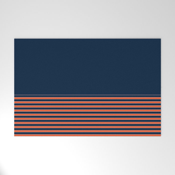 Minimal Indigo Orange Lines Welcome Mat Gallery Image 1