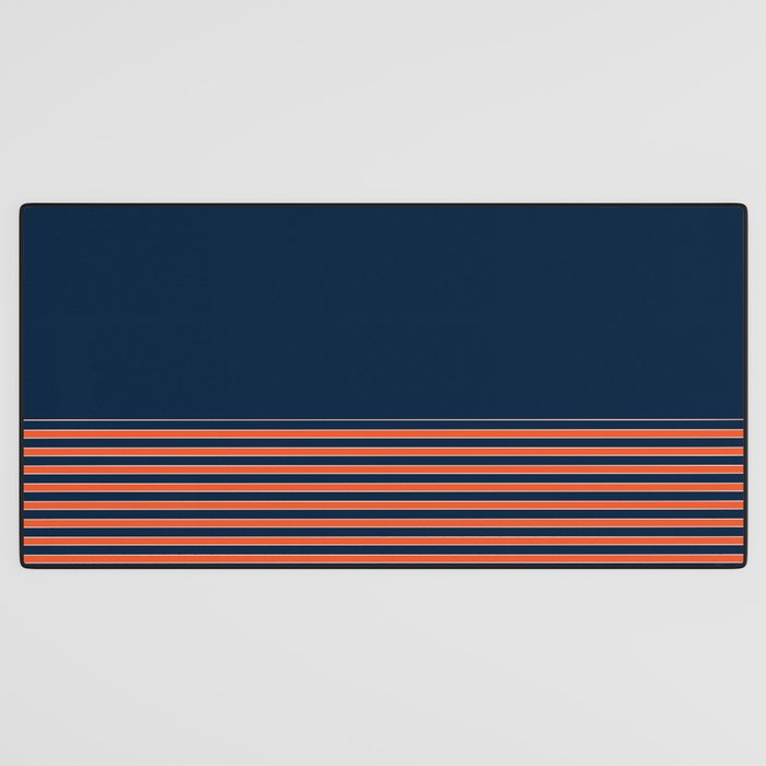 Minimal Indigo Orange Lines Desk Mat Gallery Image 3