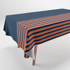 Minimal Indigo Orange Lines Tablecloth Gallery Image 1
