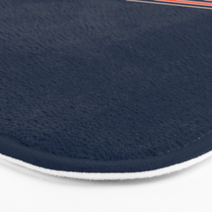 Minimal Indigo Orange Lines Bath Mat Gallery Image 3