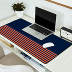 Minimal Indigo Orange Lines Desk Mat Gallery Image 2