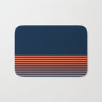 Minimal Indigo Orange Lines Bath Mat Gallery Image 1