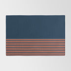 Minimal Indigo Orange Lines Rug Gallery Image 2