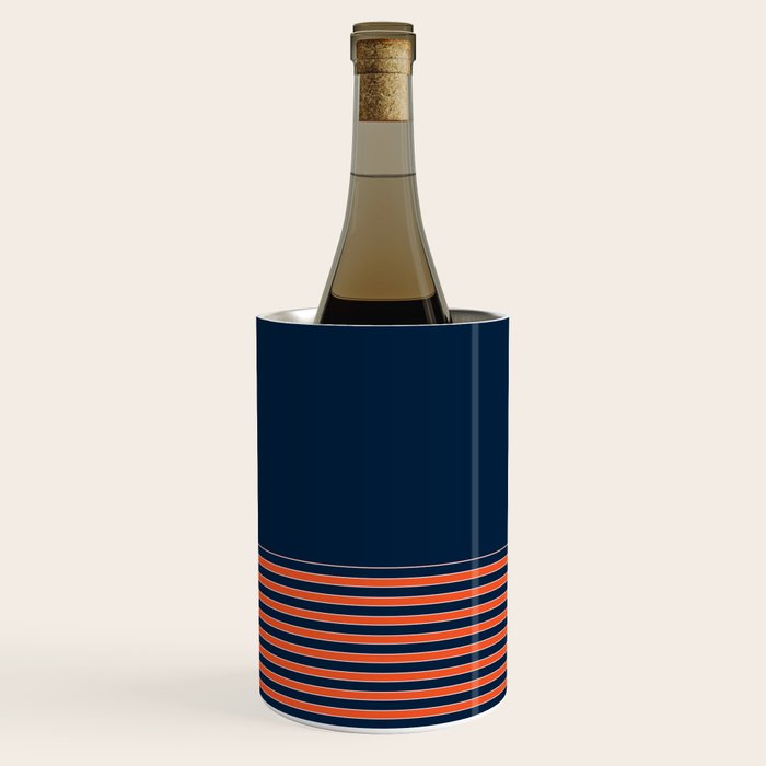 Minimal Indigo Orange Lines Wine Chiller Gallery Image 1