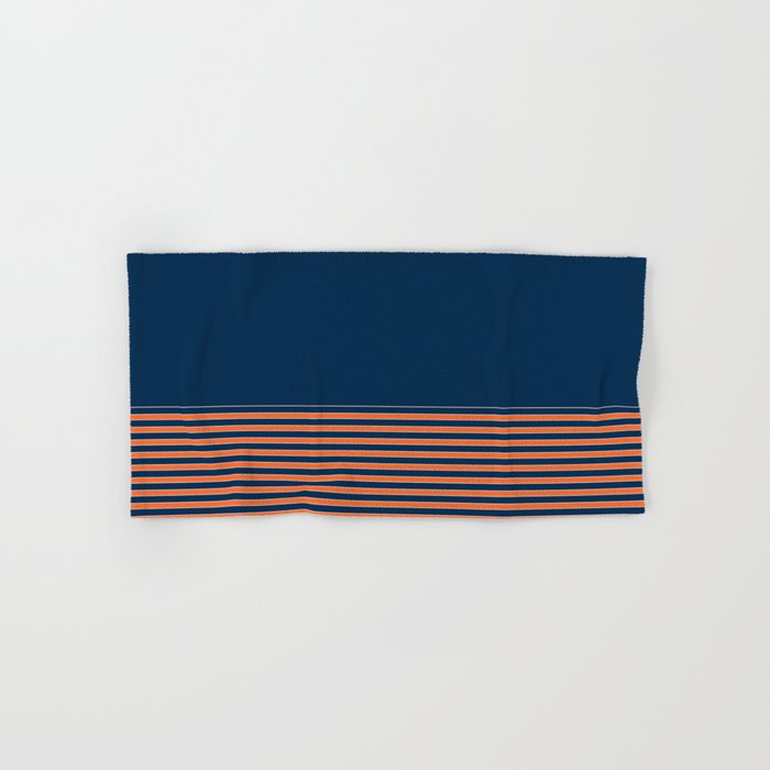 Minimal Indigo Orange Lines Bath Towel Gallery Image 1