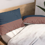 Minimal Indigo Orange Lines Pillow Sham Gallery Image 2