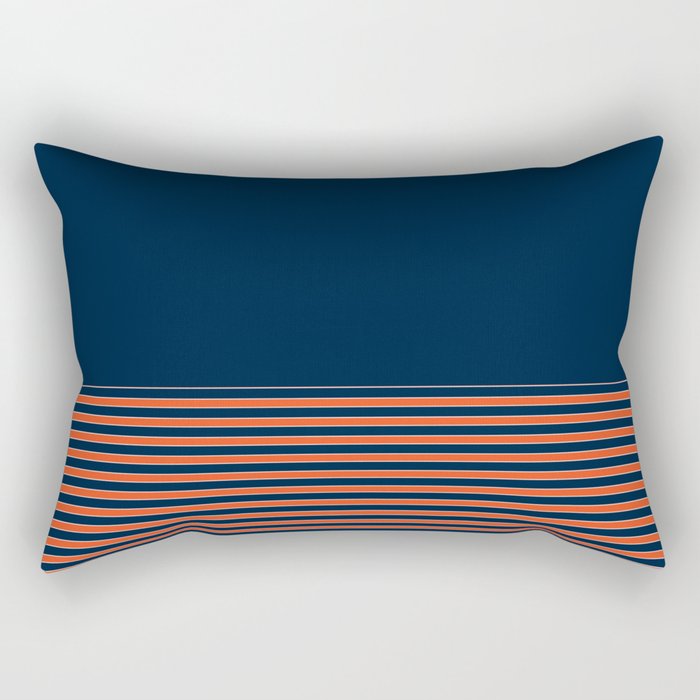 Minimal Indigo Orange Lines Rectangular Pillow Gallery Image 2