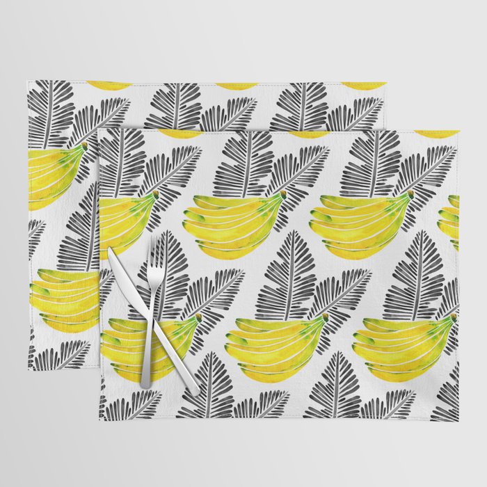 Banana Bunch - Yellow & Black Palette Placemat Gallery Image 1