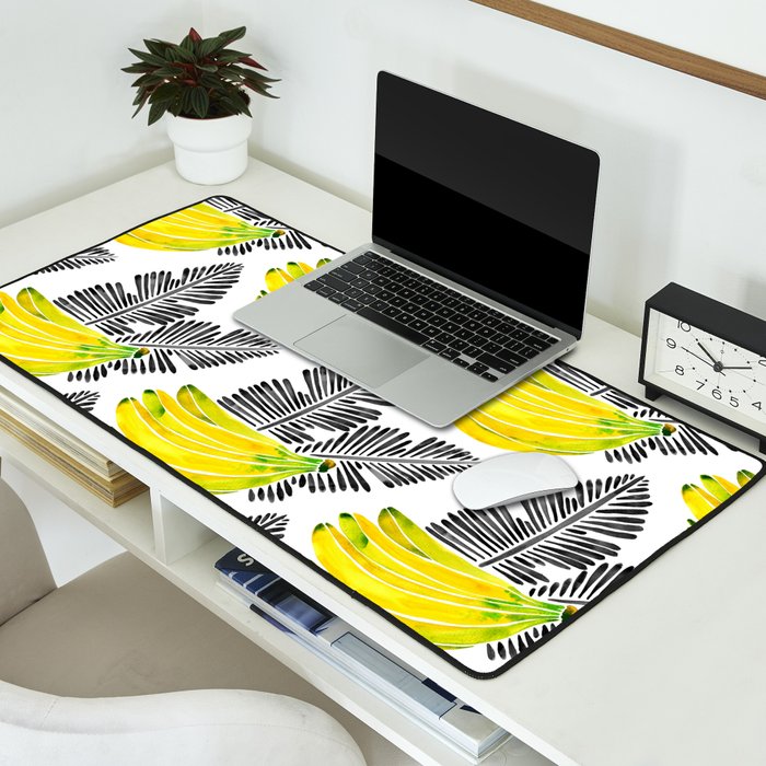 Banana Bunch - Yellow & Black Palette Desk Mat Gallery Image 2
