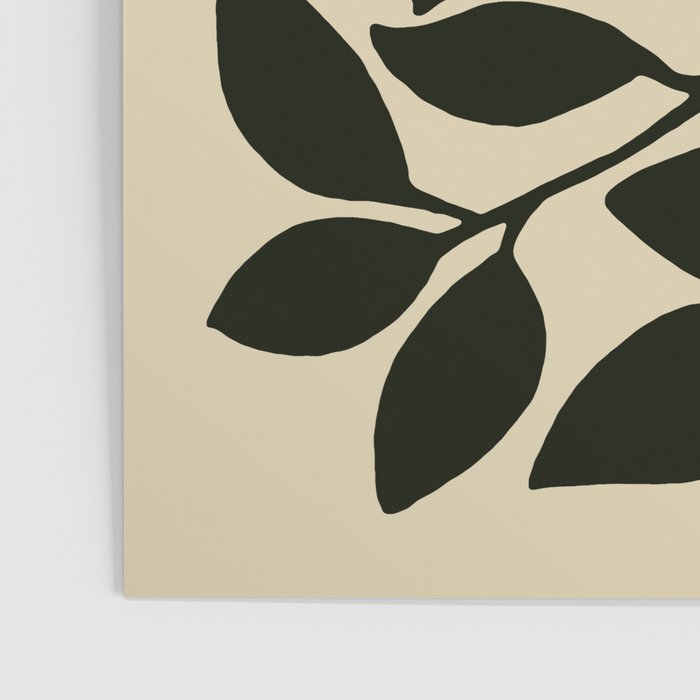 leaves black and white Poster Gallery Image 3