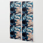 Sweetly: a bohemian, abstract work on paper in blue, pink, white, and gold Wallpaper Gallery Image 2