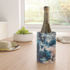 Sweetly: a bohemian, abstract work on paper in blue, pink, white, and gold Wine Chiller Gallery Image 4